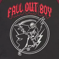 Juniors Fall Out Boy Raglan Tee Womens Crew Neck Short Sleeve Graphic T-Shirt