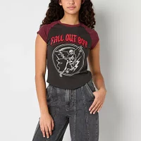Juniors Fall Out Boy Raglan Tee Womens Crew Neck Short Sleeve Graphic T-Shirt