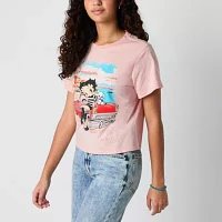 New World Juniors Betty Boop Amalfi Womens Crew Neck Short Sleeve Graphic T-Shirt