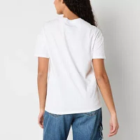 Juniors Santorini Greece Boyfriend Tee Womens Crew Neck Short Sleeve Graphic T-Shirt
