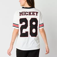Football Womens V Neck Mickey and Friends Jersey Juniors