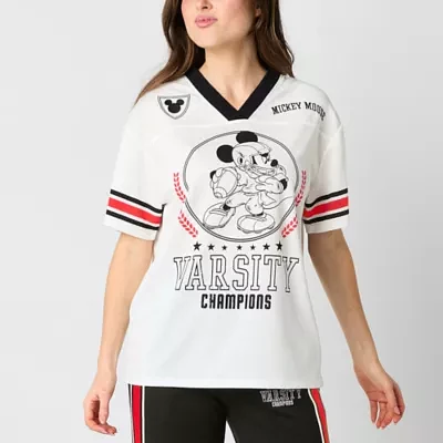 Football Womens V Neck Mickey and Friends Jersey Juniors