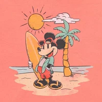 Juniors Surfer Mickey Boyfriend Tee Womens Crew Neck Short Sleeve and Friends Graphic T-Shirt