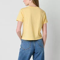 Juniors Womens Crew Neck Short Sleeve Winnie The Pooh Graphic T-Shirt