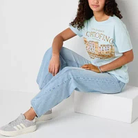Juniors Portofino Boyfriend Tee Womens Crew Neck Short Sleeve Graphic T-Shirt