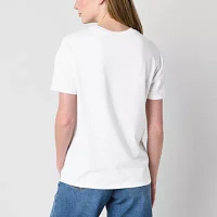 Juniors Pasta Club Boyfriend Tee Womens Crew Neck Short Sleeve Graphic T-Shirt