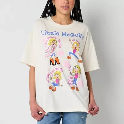 Juniors Lizzie Mcguire Oversized Tee Womens Crew Neck Short Sleeve Graphic T-Shirt