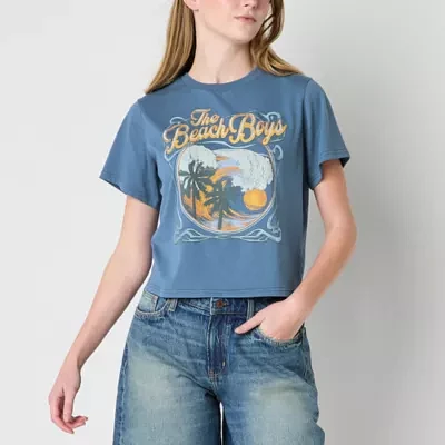 New World Juniors The Beach Boys Semi Fit Womens Crew Neck Short Sleeve Graphic T-Shirt