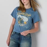 New World Juniors The Beach Boys Semi Fit Womens Crew Neck Short Sleeve Graphic T-Shirt