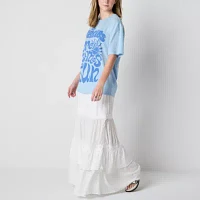 New World Juniors The Beatles Here Comes Sun Oversized Womens Crew Neck Short Sleeve Graphic T-Shirt