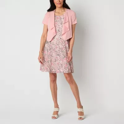 Perceptions Womens Floral Lace Jacket Dress