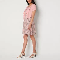 Perceptions Womens Floral Lace Jacket Dress
