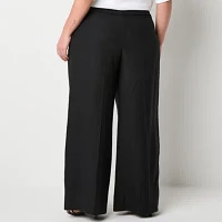 Worthington Plus Womens Regular Fit Wide Leg Trouser