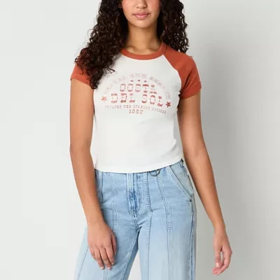 Arizona Juniors Womens Crew Neck Short Sleeve Graphic T-Shirt