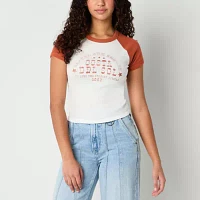 Arizona Juniors Womens Crew Neck Short Sleeve Graphic T-Shirt