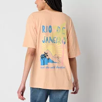 Arizona Juniors Womens Crew Neck Short Sleeve Graphic T-Shirt