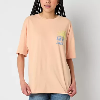 Arizona Juniors Womens Crew Neck Short Sleeve Graphic T-Shirt