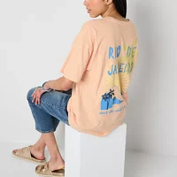 Arizona Juniors Womens Crew Neck Short Sleeve Graphic T-Shirt