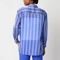 Worthington Womens Long Sleeve Regular Fit Button-Down Shirt