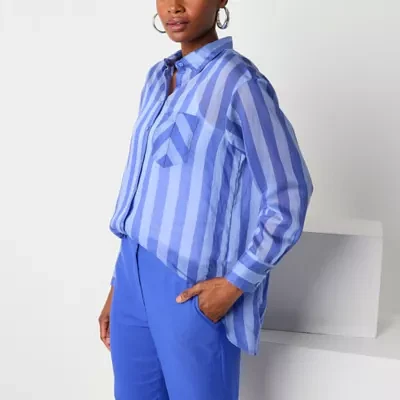 Worthington Womens Long Sleeve Regular Fit Button-Down Shirt