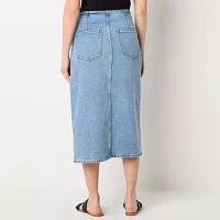a.n.a Womens High Rise Midi Denim Skirt