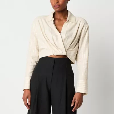 Worthington Womens Long Sleeve Blouse
