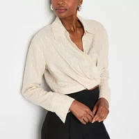 Worthington Womens Long Sleeve Blouse