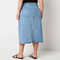 a.n.a Womens High Rise Wrap Skirt-Plus