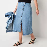 a.n.a Womens High Rise Wrap Skirt-Plus