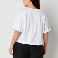 Worthington Womens Plus Crew Neck Short Sleeve T-Shirt