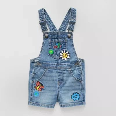 Okie Dokie X Matthew Langille Toddler Girls Sleeveless Embroidered Shortalls