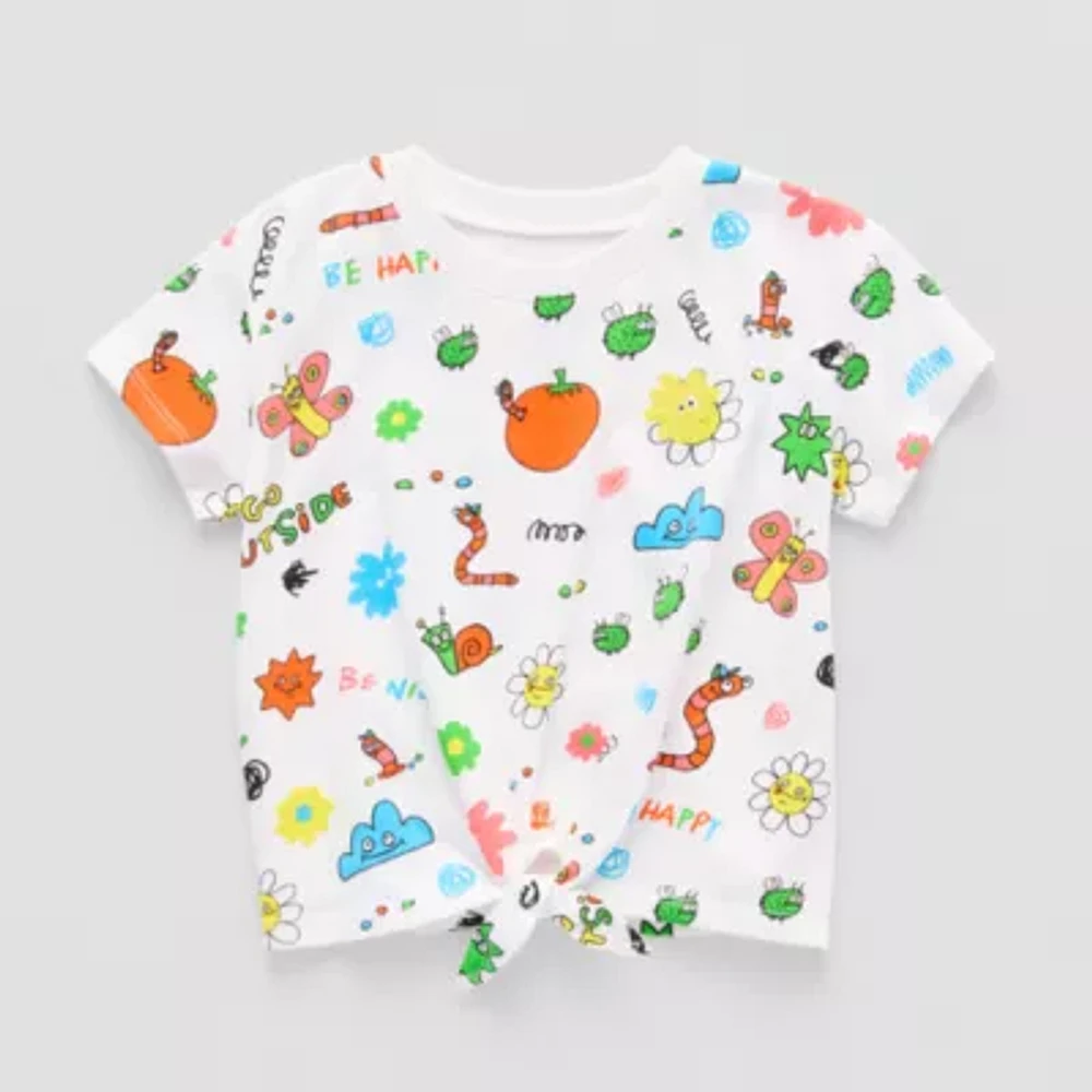 Okie Dokie X Matthew Langille Toddler Girls Crew Neck Short Sleeve Graphic T-Shirt
