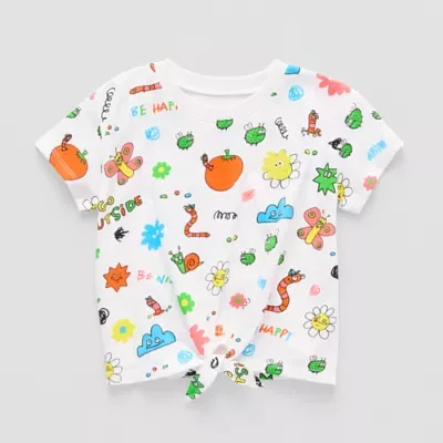 Okie Dokie X Matthew Langille Toddler Girls Crew Neck Short Sleeve Graphic T-Shirt