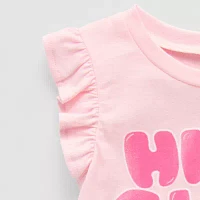 Thereabouts Little Girls Crew Neck Short Sleeve Graphic T-Shirt