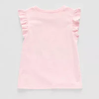 Thereabouts Little Girls Crew Neck Short Sleeve Graphic T-Shirt