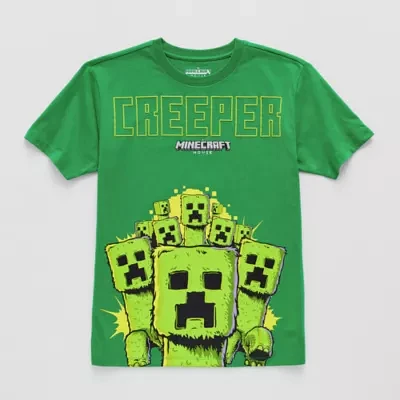 Little & Big Boys Crew Neck Short Sleeve Minecraft Graphic T-Shirt