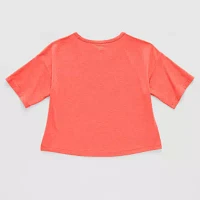 Xersion Little & Big Girls Soft Performance Waist Length Crew Neck Short Sleeve Graphic T-Shirt