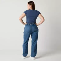 Arizona Juniors Womens Highest Rise Straight Leg Seated Wear Jean