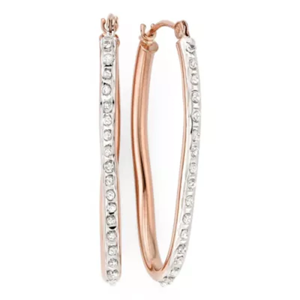 Diamond Fascination™ 14K Rose Gold Wave Hoop Earrings