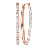 Diamond Fascination™ 14K Rose Gold Wave Hoop Earrings