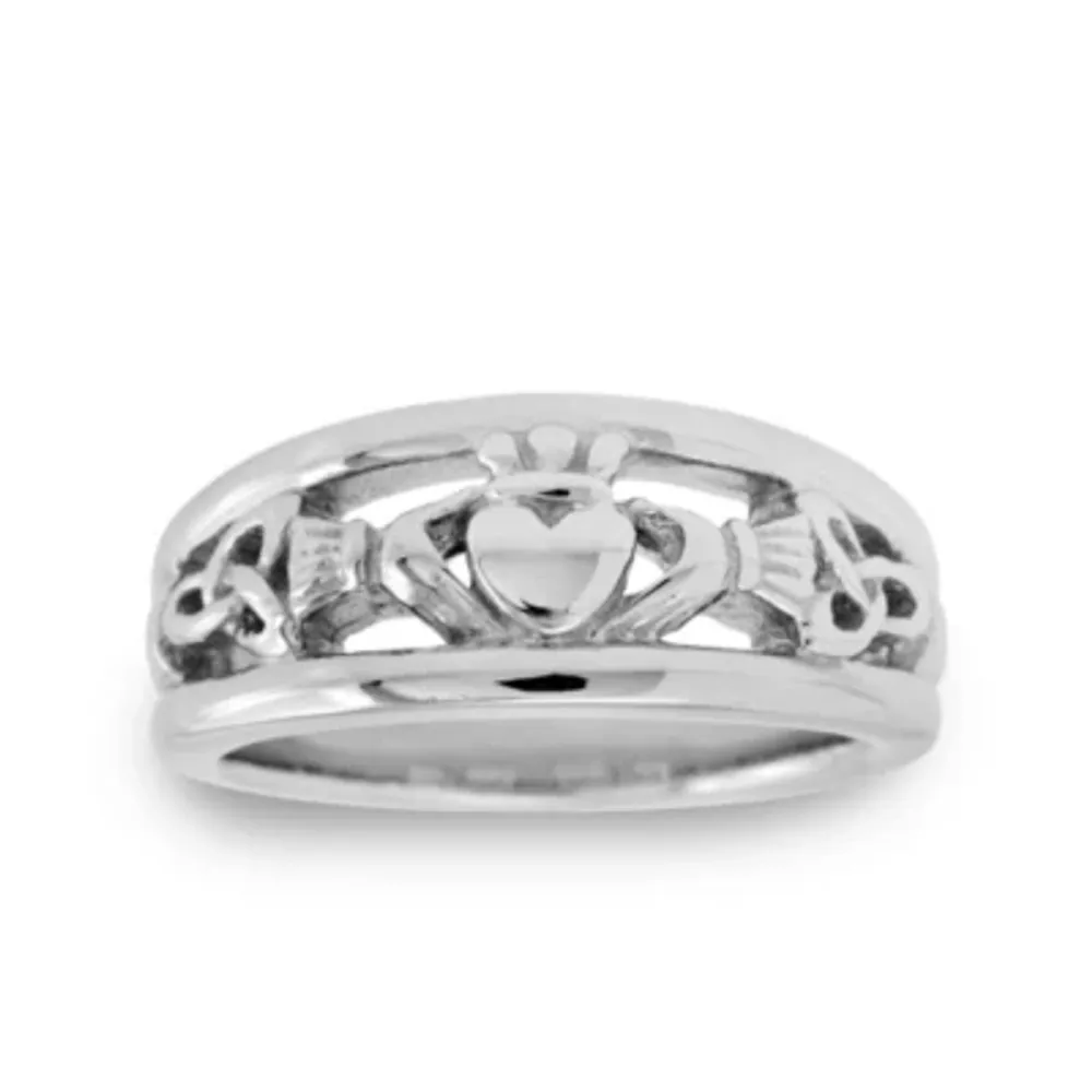 9M Stainless Steel Claddagh Wedding Band