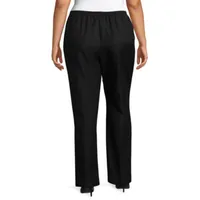 Alfred Dunner Classics Womens Plus Straight Pull-On Pants