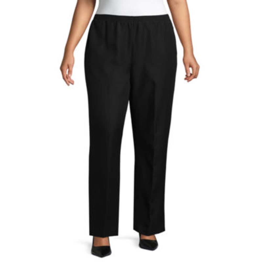 Alfred Dunner Classics Womens Plus Straight Pull-On Pants