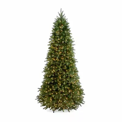 National Tree Co. Jersey Fraser Fir Slim 9 Foot Pre-Lit Fir Christmas Tree