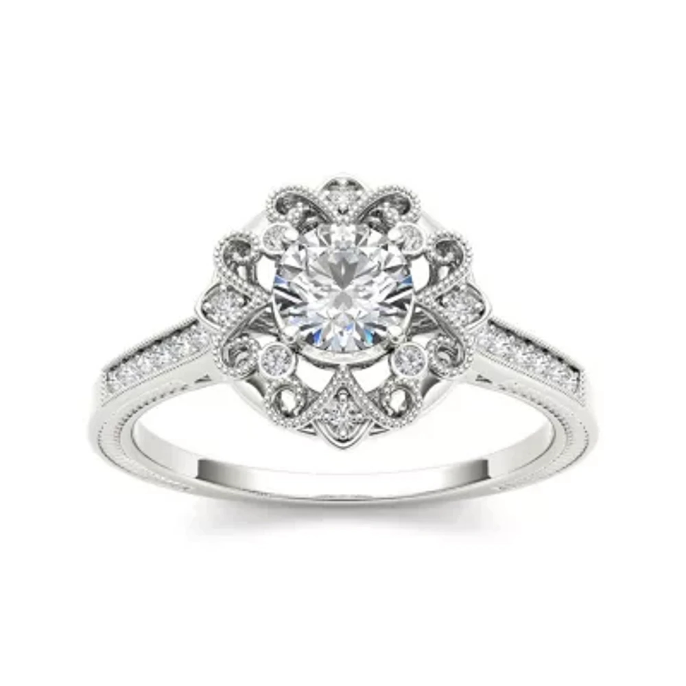 1/2 CT.T.W. Natural Diamond 14K White Gold Engagement Ring