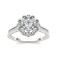 1/2 CT.T.W. Natural Diamond 14K White Gold Engagement Ring