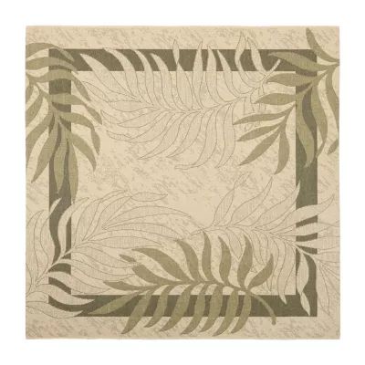 Safavieh Courtyard Collection Wilmer Floral Indoor/Outdoor Square Area Rug