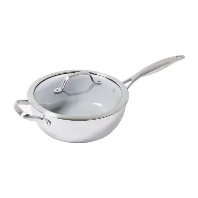 GreenPan Venice Pro Stainless Steel Ceramic Non-Stick 3.5qt. Chefs Pan with Helper Handle