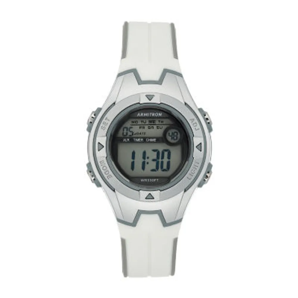 Armitron Prosport Womens Chronograph White Strap Watch 45/7115gwt