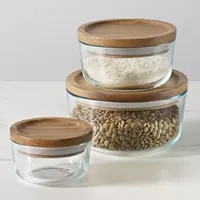 Pyrex Wood Storage 6-Pc. Container Set